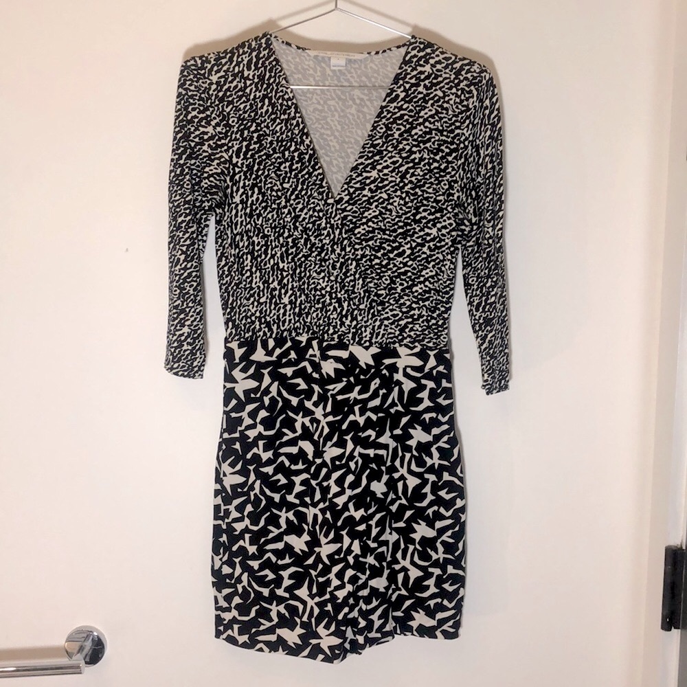 Diane von Furstenberg black white vintage dress